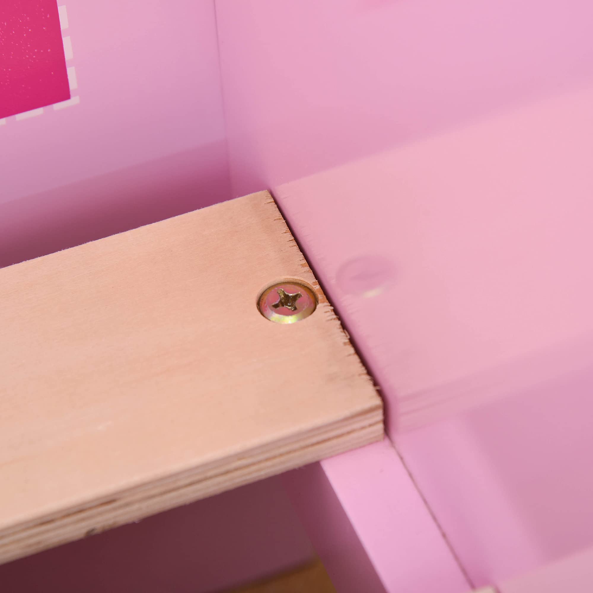HOMCOM Letto per Bambini con Bordi Rialzati in Legno per Cameretta, Lettino per Bimbi da 3-6 Anni, 143x73x60cm, Rosa