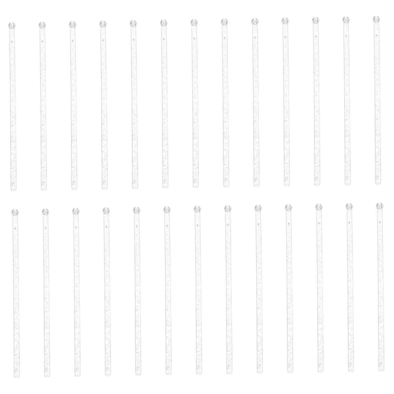 Holibanna Cocktail Skewers for Drinks 100pcs Silver Straws Bar Stirring Sticks Swizzle Sticks Party Supplies