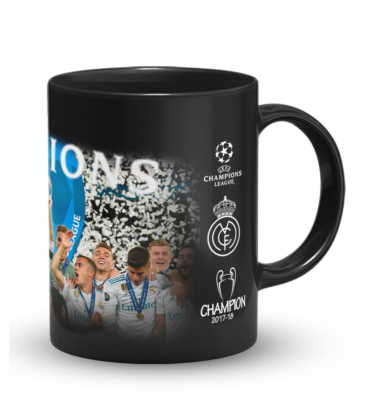 ® Hala Madrid Champions Printed Black Mug with Print | Football Coffee Mug 11oz | Milk Mug This Mug is Microwave and Dishwasher Safe 330ml | MUG-703