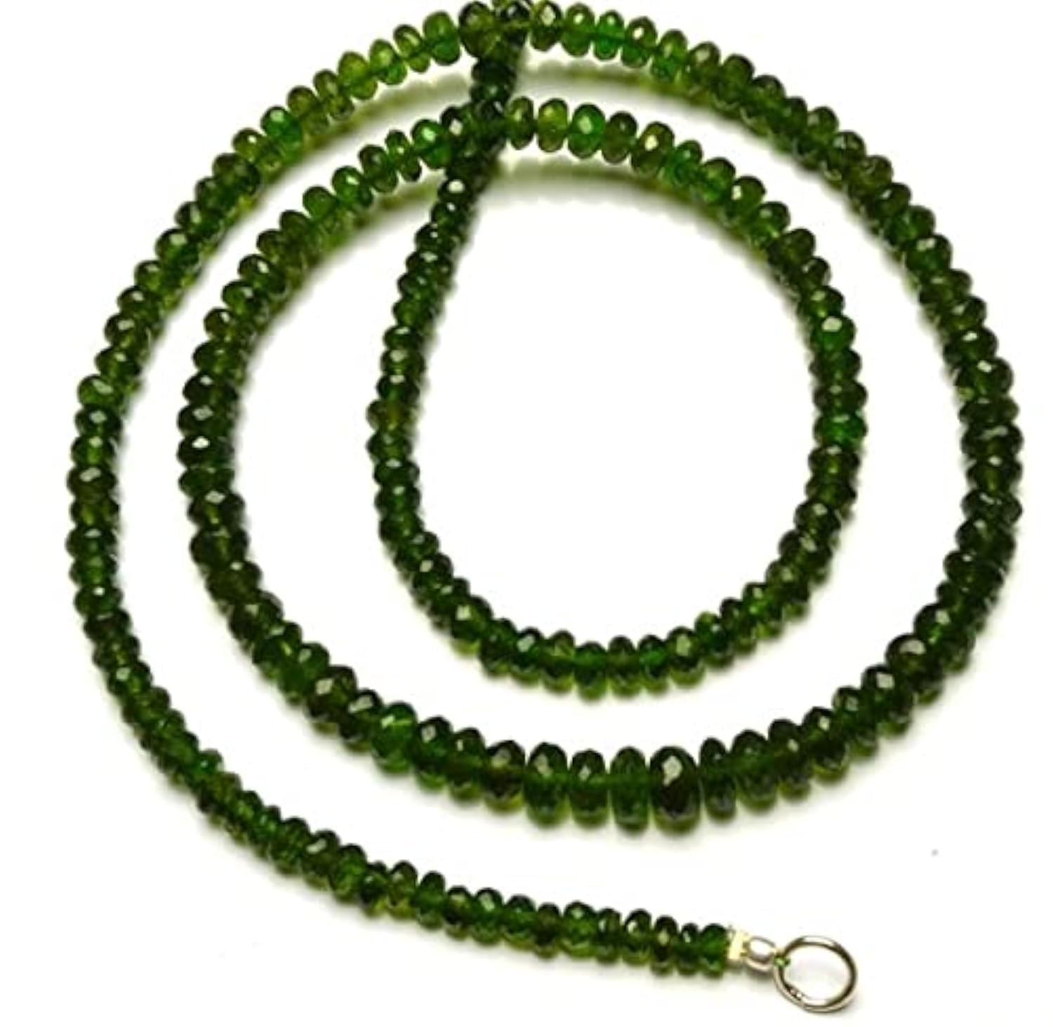 Chrome diopside véritable en perles facettées de qualité gemme pour joaillerie