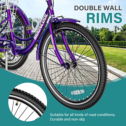Mophoto P24-MZ-DBT9 Adult Tricycles Three Wheel Cruiser Bike 7 Speed thumb #2