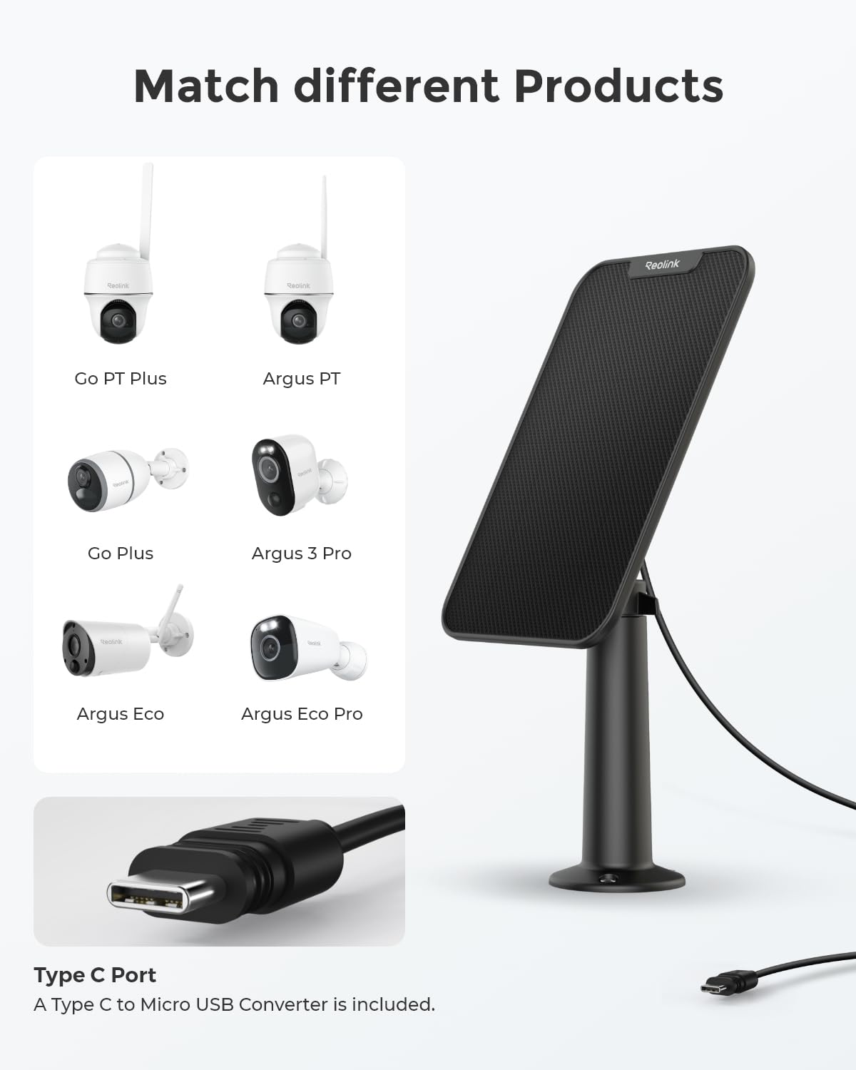 Amazon.com: REOLINK 3W Solar Panel Power, Designed for Wireless