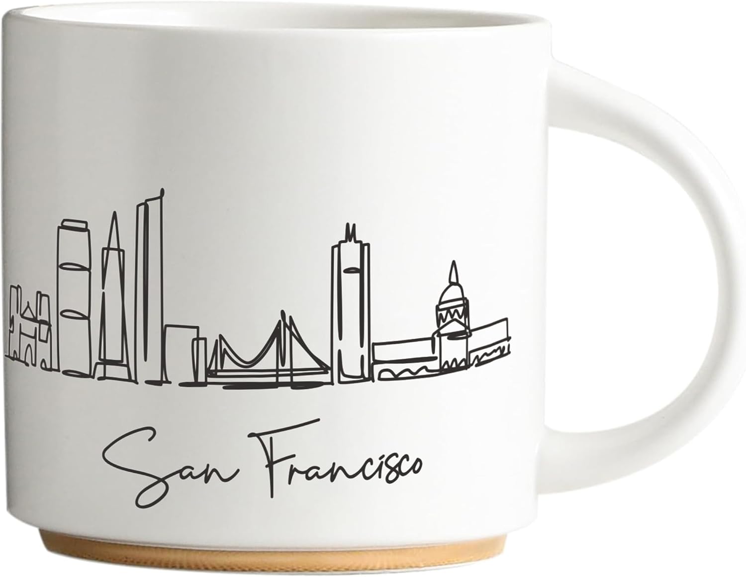 COLLECTIVE HOME - Skyline Ceramic Mug, Coffee Cup, Landscape Cups, 15 oz Tea Mugs, Elegant Personalized Mug with Gift Box, Luxurious Cups for Office and Home (San Francisco)