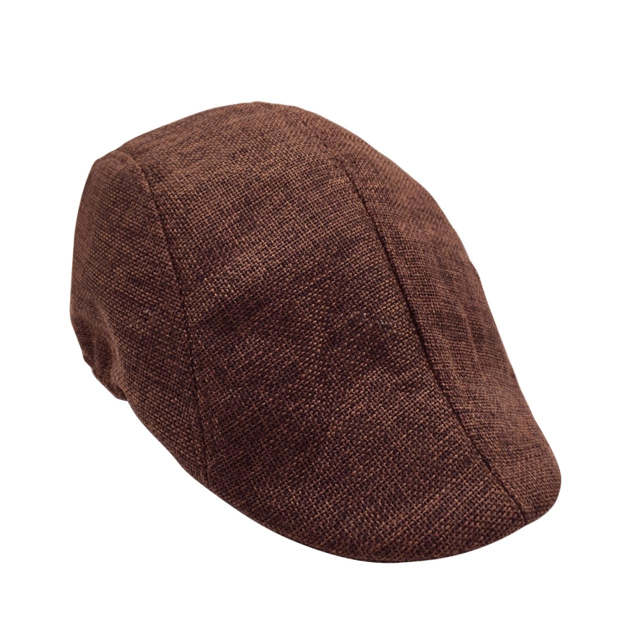 Didiseaon Flax Linen Beret Hat Women Men's Newsboy British Style Peaked Sun Cap Fashionable Coffee