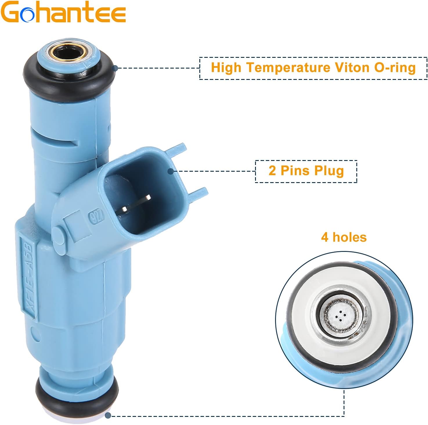 gohantee Fuel Injectors 4 Nozzle 8Pcs 0280155849 Compatible with Chrysler Aspen Dodge Ram Dakota Durango Jeep Grand Cherokee Commander Mitsubishi Raider 4.7L V8 engine, Replaces 822-11149 XF1E-A5B