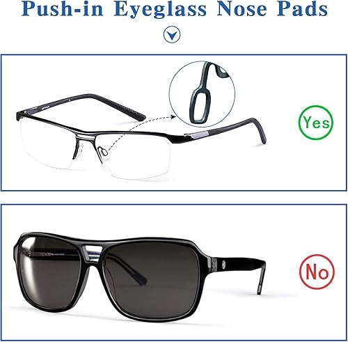 Miniatura 3 de 10 pares de almohadillas de nariz de silicona suave de repuesto para gafas, kit de reparación antideslizante a presión para lentes de sol (NP-06P,