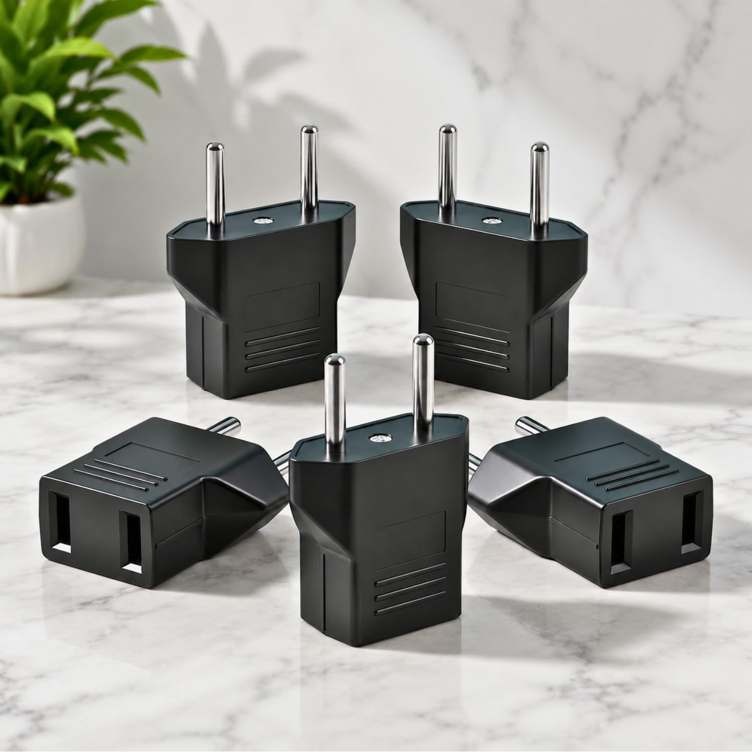 VAYINATO® 2 Pin Plug Socket Adaptor (Flat Plug) China, Thailand, Europe, Taiwan, Japan, Italy, Korea and Indonesia to India by Petzlifeworld (5 Pcs-Black)-image-18