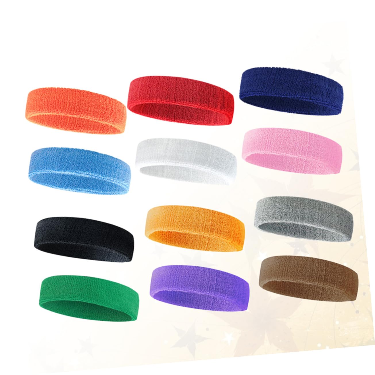 KOMBIUDA 12pezzi Fasce Sportive Traspiranti e Assorbenti Per Sudore Fascia Elastico Antiscivolo Per Yoga e Corsa All Aperto Casual
