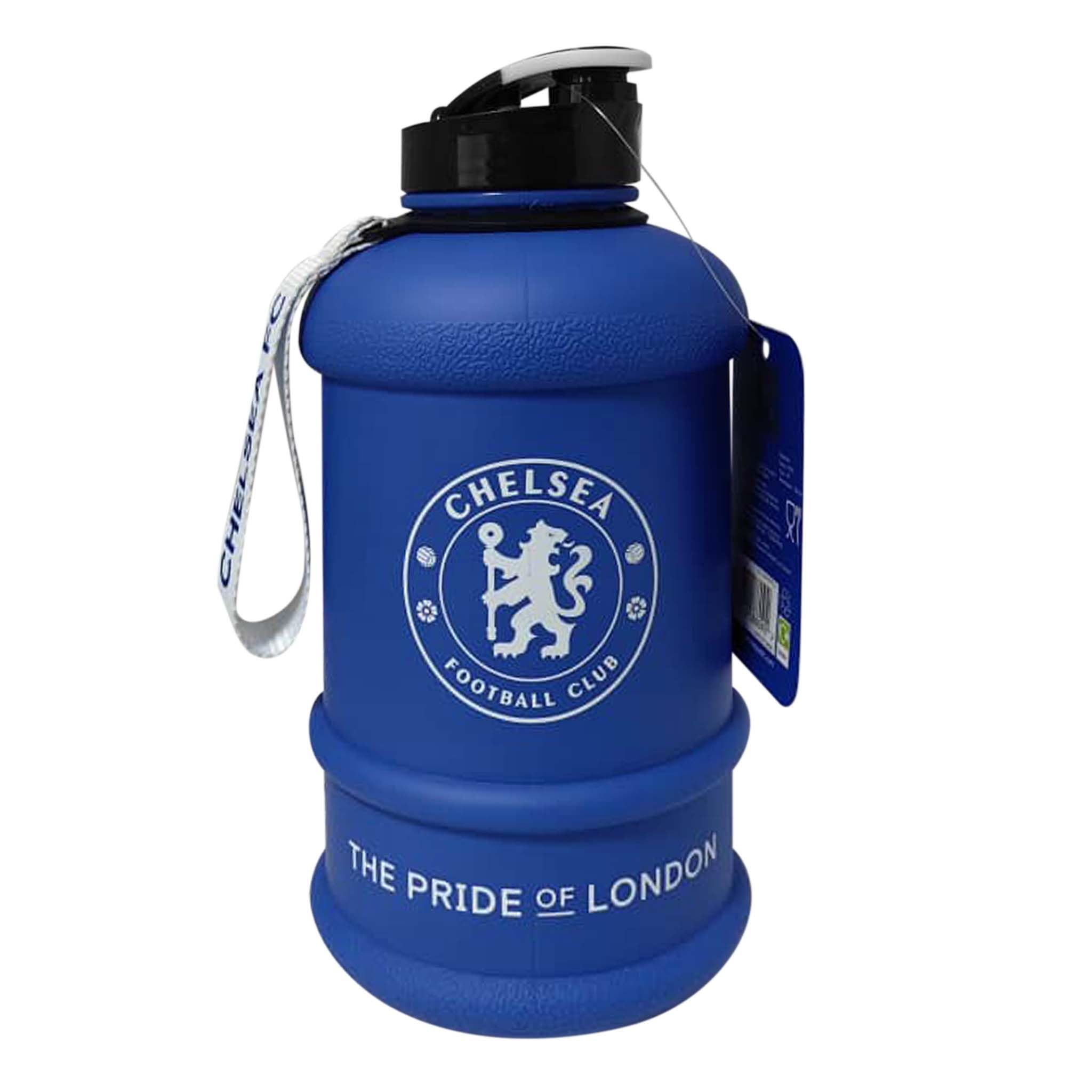 Hy-Pro Blue Offical Licensed Chelsea F.c Gym Bottle - 1.3 Litres, Bpa Free, Wrist Strap And Handle, Leakproof