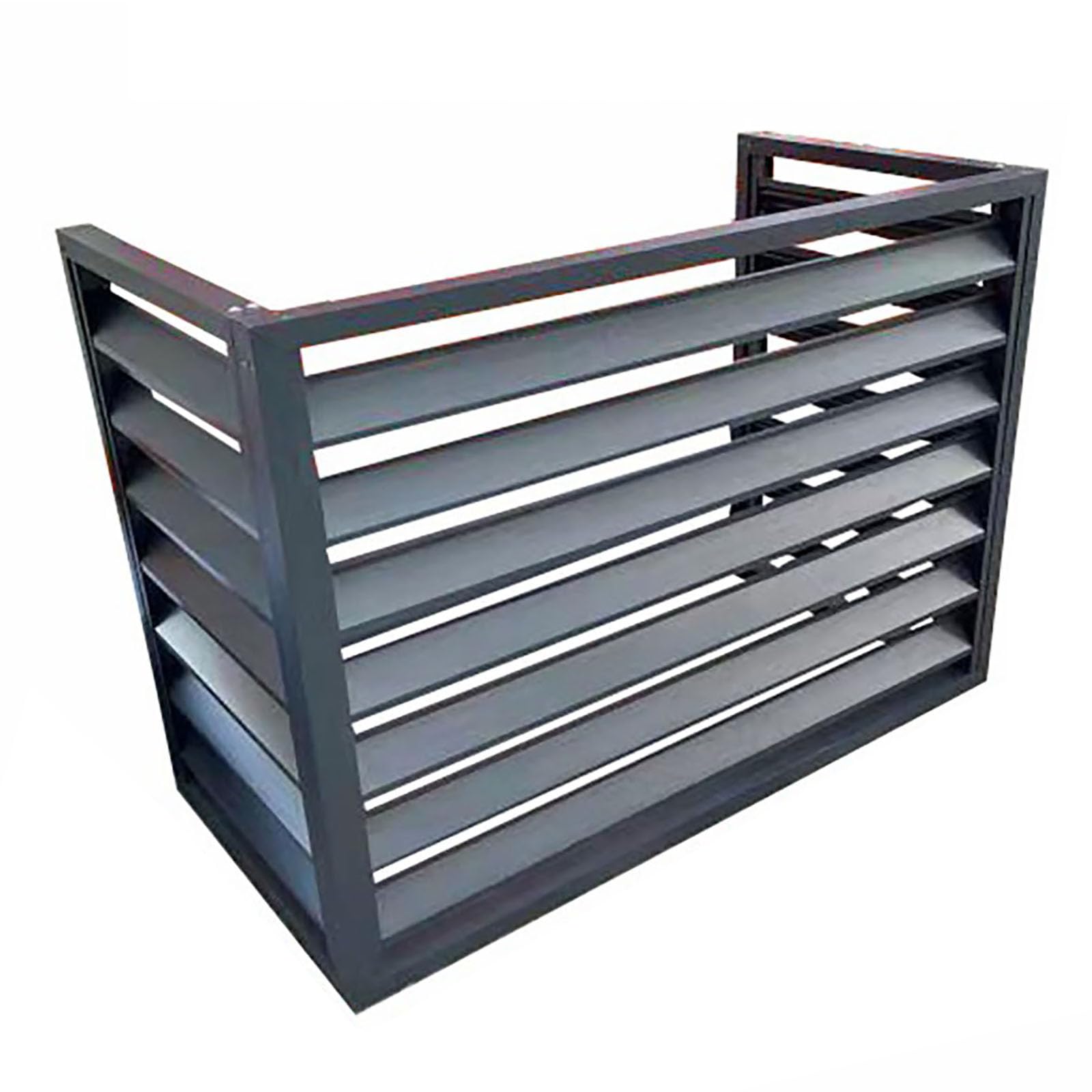 Outdoor Air Source Heat Pump Cover Condenser Protective Aluminum Mini-Split Condenser Cover Ideal for Plant Stand and Concealing Ac Unit (3sides-Grey,110x60x80cm)