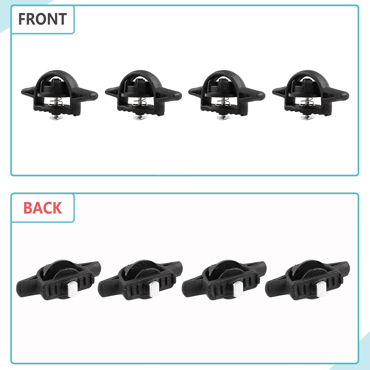 4Pcs Bed Cleat Tie Down Anchor Compatible with Toyota Tacoma 2005-2026/Tundra 2022-2026, Pickup Truck Heavy Duty Cargo Box Anchor Ram Rail System Replace PT278-35112/PT278-35160 Bed Cleats Accessories