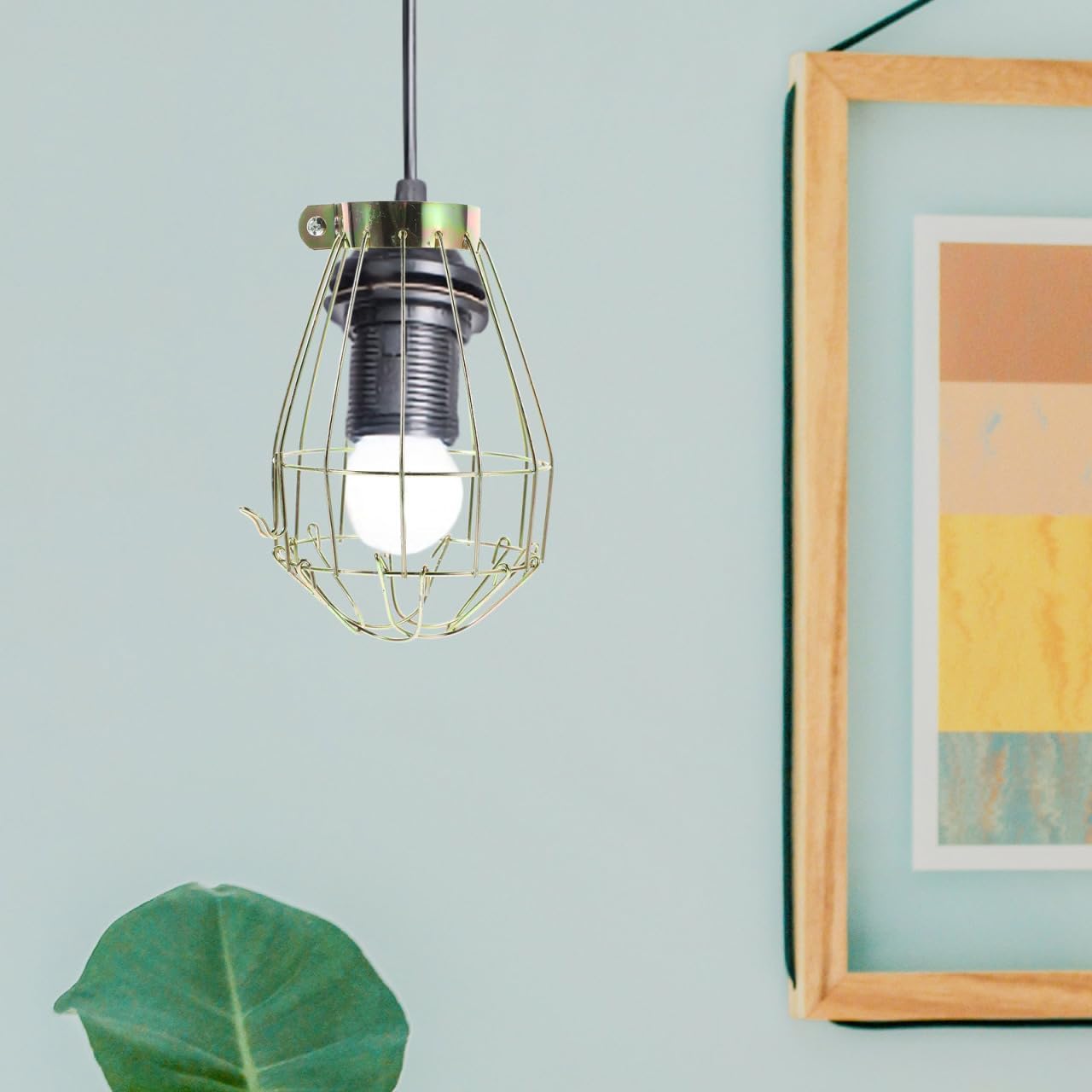 Homoyoyo 4pcs Pendant Light Shade Replacement Metal cage lamp Shade Metal Guard lamp cage Wall Light Guard Bathroom Ceiling Fan Clip on Ceiling Shades Heating Wire cage