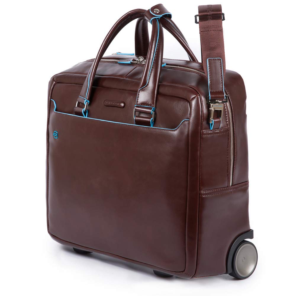 PIQUADRO Cartella Trolley 2 Ruote in Pelle, Bagagli-Borsa a Tracolla Unisex-Adulto