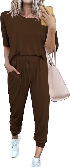 PRETTYGARDEN Women's Two Piece Sets 2025 Summer Spring Jogger Pants Travel Vacation Lounge Outfits Airplane Matching Clothes