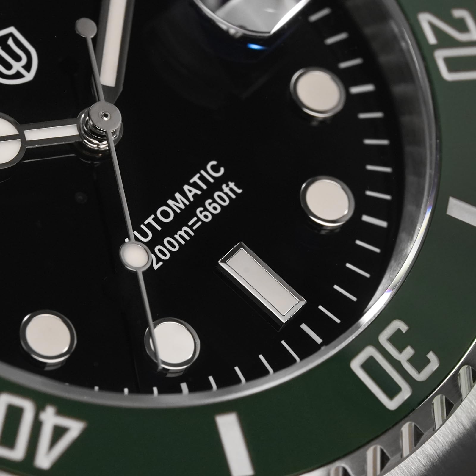 watchdives WD5512B Zegarek do nurkowania dla mężczyzn, ST2130, automatyczny zegarek na rękę, 40 mm, szkło szafirowe, wypukłe lustro do okna daty (efekt wzmocnienia 2,5-krotnego), BGW-9 niebieskie