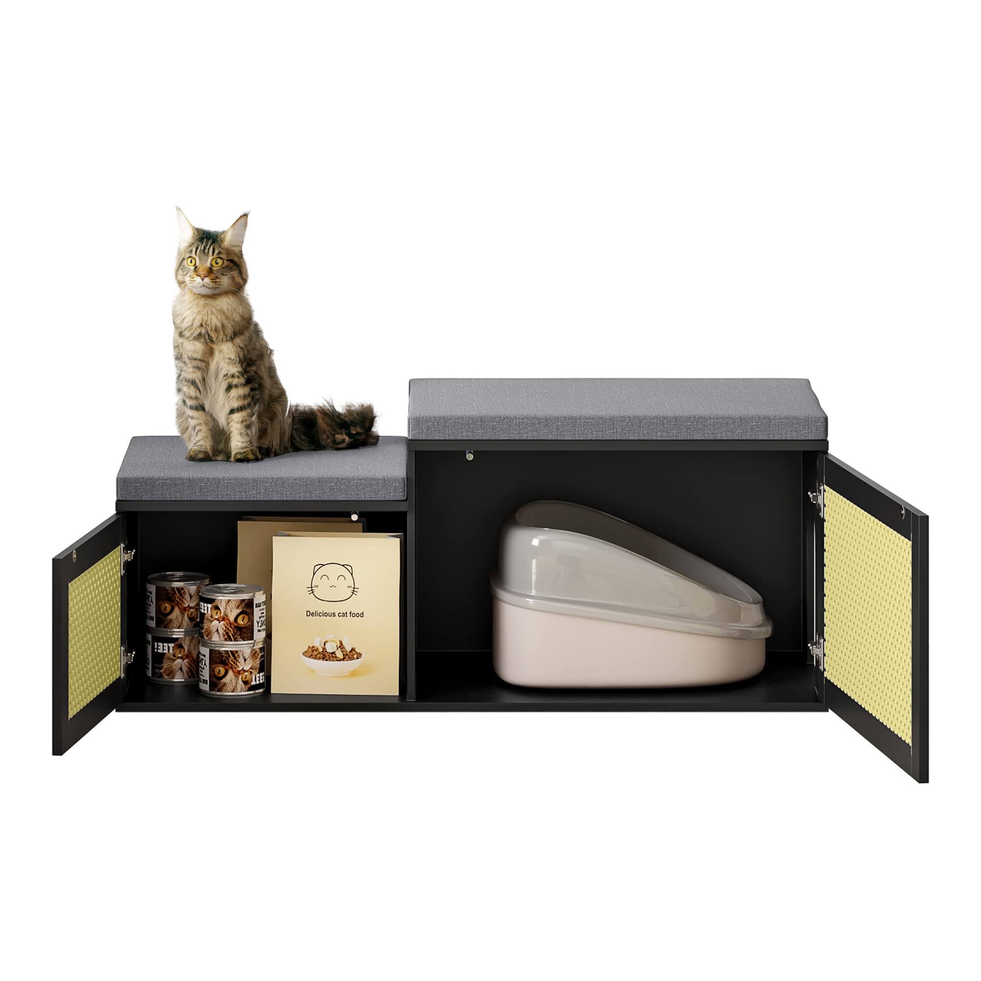 HOMEFORT Cat Litter Box Furniture Hidden, Litter Box Enclosure with