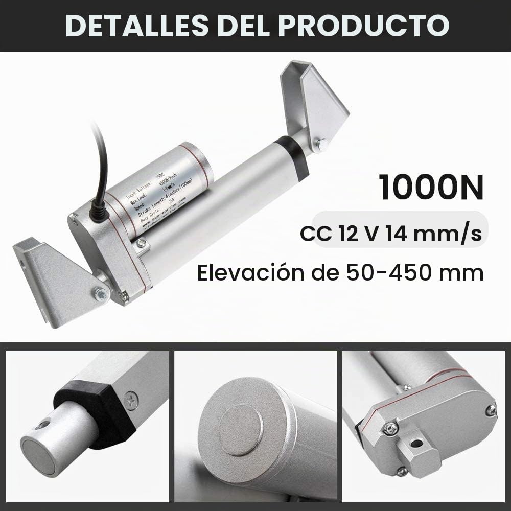 DCHOUSE Actuador lineal 1000N 50mm 12V CC para puertas electrónicas médicas
