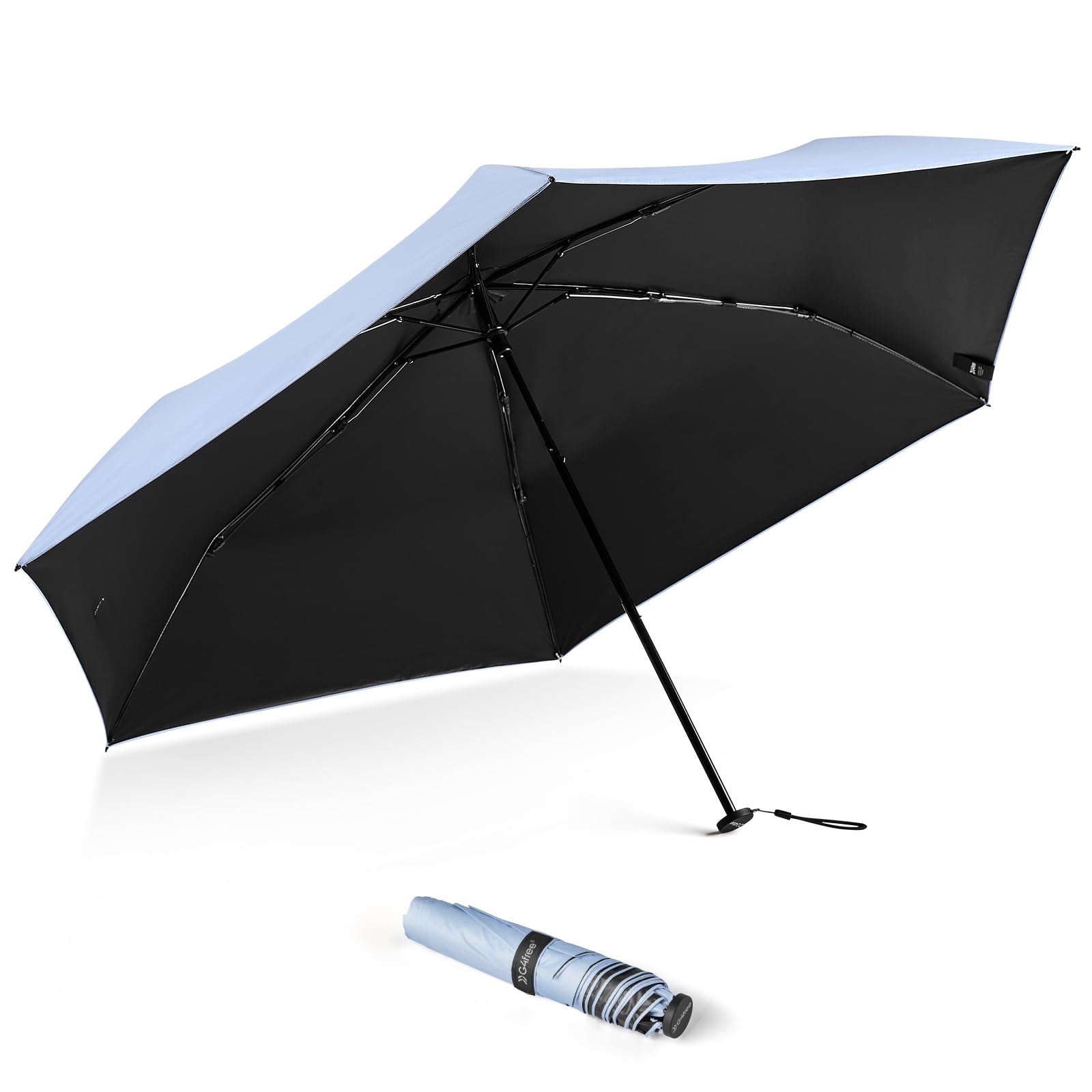 G4Free 43 Inch Mini Travel Umbrella Compact Ultralight UPF 50+ UV Protection Carbon Fiber Super Slim Small Umbrella, Weighs Only 4 oz