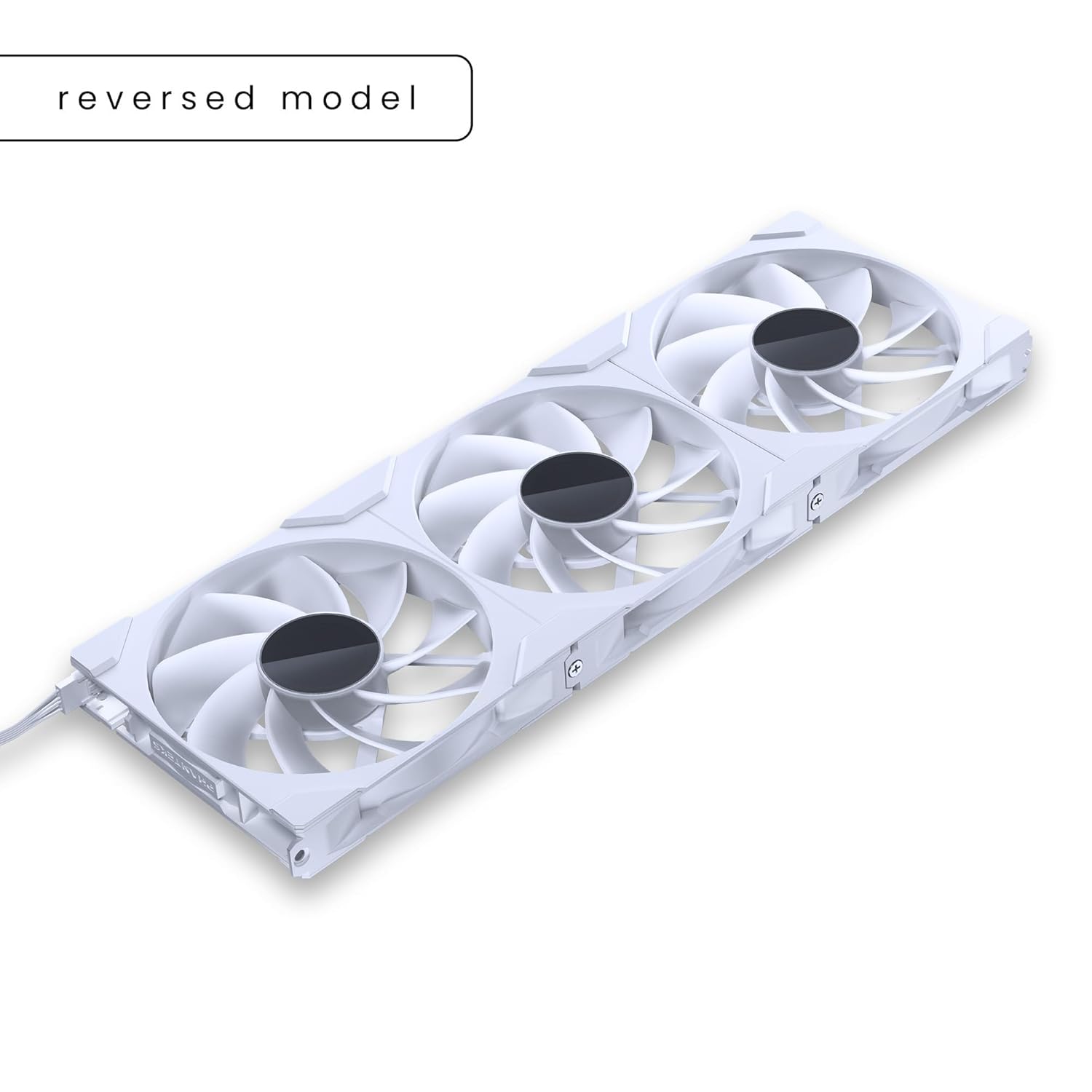 Phanteks M25-140 Gen2 Reversed Blade Triple Pack, 3X 140mm ARGB High Performance Cooling Fans, Daisy-Chain Unified Fan Frame, Infinity Mirror hub, Single Cable Connection, White