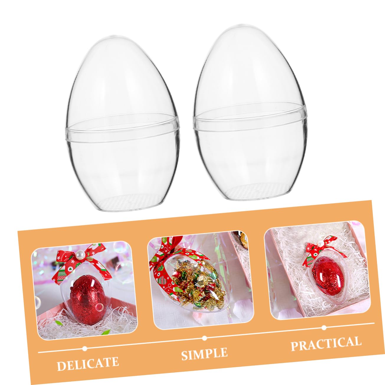 Gadpiparty 5 Pezzi di Uova di Pasqua Trasparenti in Plastica Riempibili, Palline Trasparenti A Forma di per Lavoretti, Bomboniere Pasquali, Decorazioni per La Casa E attività di Caccia