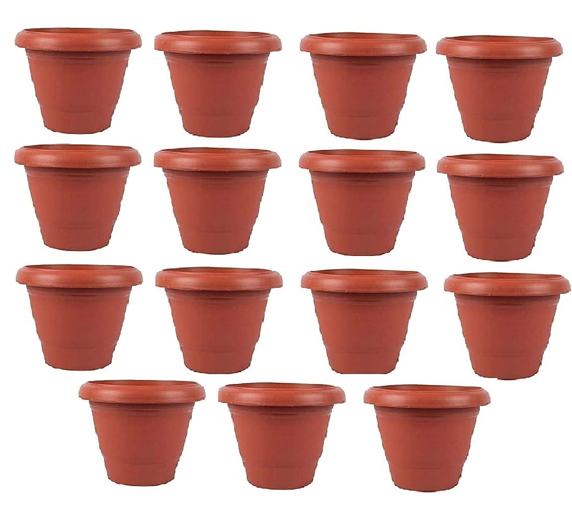 Groot 8 Inch Heavy Duty Plastic PlanterPot Plant Container Set Garden Flower Pots Brown, Pack of 15 (B09HM961MY) Amazon Price History, Amazon Price Tracker