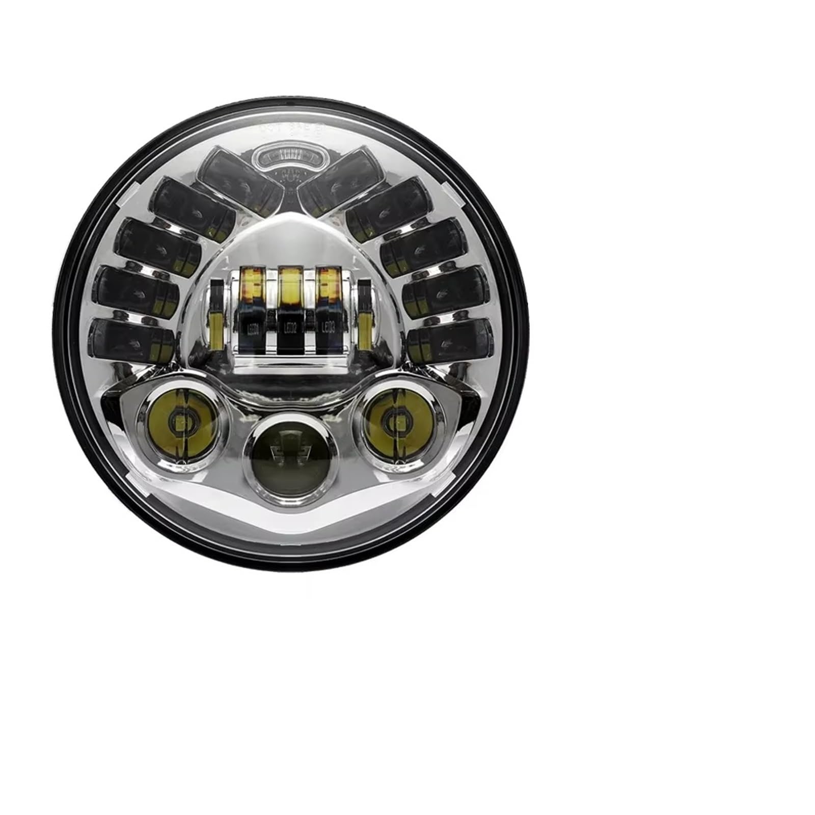 Fari Per Moto Per FLD Per Softail Per Nightster 883 Per Touring Faro Adattivo Da 7 Pollici Universale Faro Anteriore Moto(Adaptive Chrome)