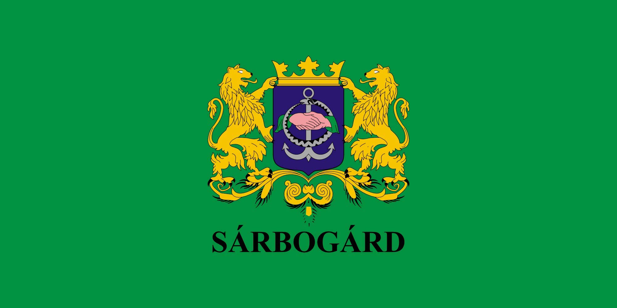 Drapeau Large Sárbogárd pavillon horizontal extérieur mât géant