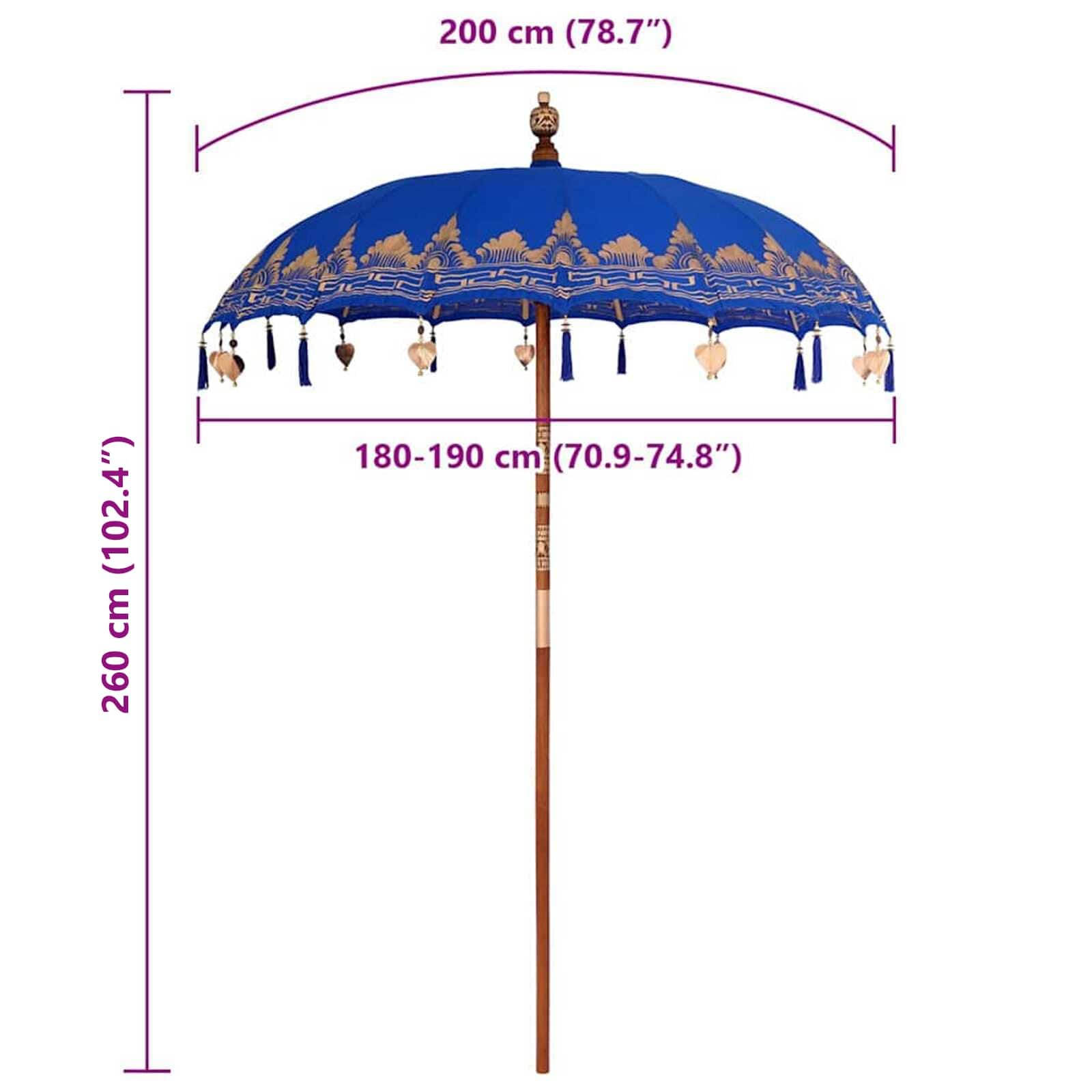Balinesischer Sonnenschirm Creme 185 x 185 x 260 cm