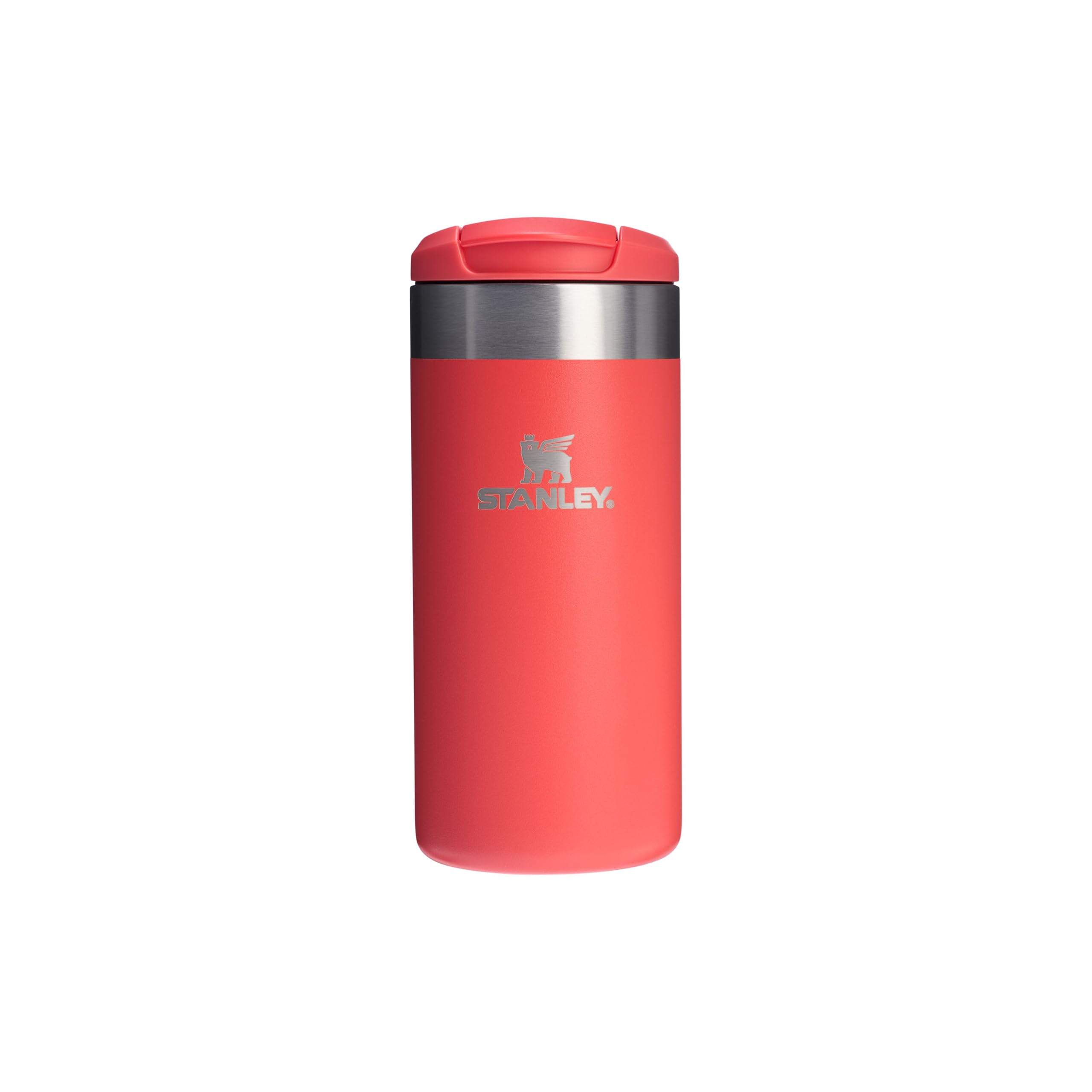Stanley 1913 Aerolight Transit Travel Mug 0.35L - Keeps 4 Hours Hot - 6 Hours Cold - Dishwasher Safe - Leakproof - Car Cup Holder Compatible - Insulated Coffee Cup - Hot Coral โ image 1