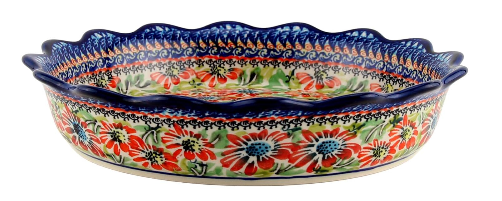【新品／未使用】Polish pottery キッシュ／パイ皿プレート 再入荷】【新品】 ポーリッシュポタリー ポーランド 食器 陶器