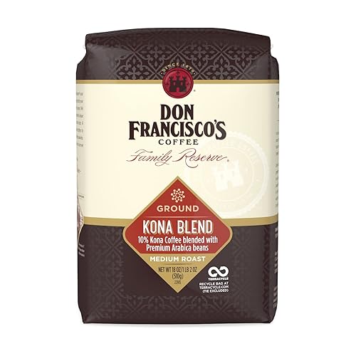 Don Francisco's Kona Blend, tostado medio, café molido, 100% arábica, bolsa de 18 onzas