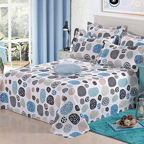 Draps en coton 180x230cm pour lit simple imprimé élégant - 2