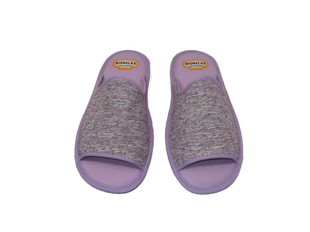 Zapatilla de Estar por casa/Mujer/Biorelax/Material Empeine: Téxtil/Color Lila/Suela de Goma Antideslizante/Cámara de Aire