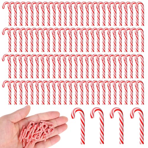 WJIAAA 100 Stück Mini Zuckerstangen Weihnachtsdeko, 4 Stile DIY...