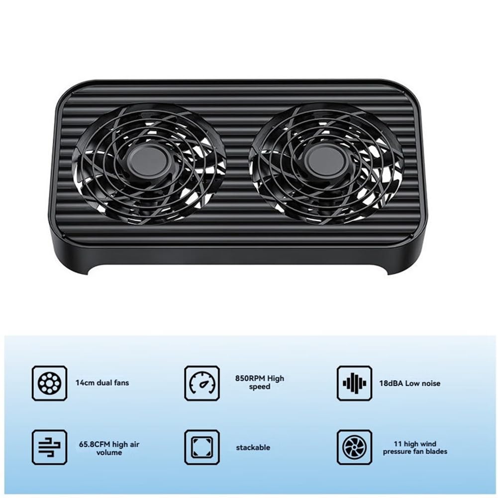 Z-X4 - Base di raffreddamento per router con doppio ventilatore, connettore di alimentazione USB e supporto per dissipatore di da 140 mm, per raffreddare l'host