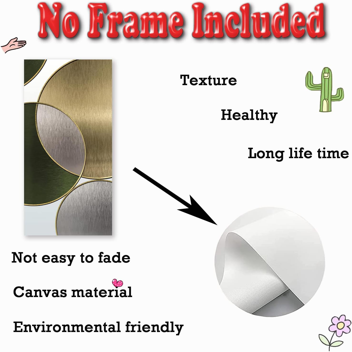 Abstract Canvas Wall Art Luxury Gold and Green Canvas Print Abstract Geometric Canvas Wall Art Abstract Painting Home Wall Poster Art Living Room Decor Picture 50x100cmx1pcs No Frame