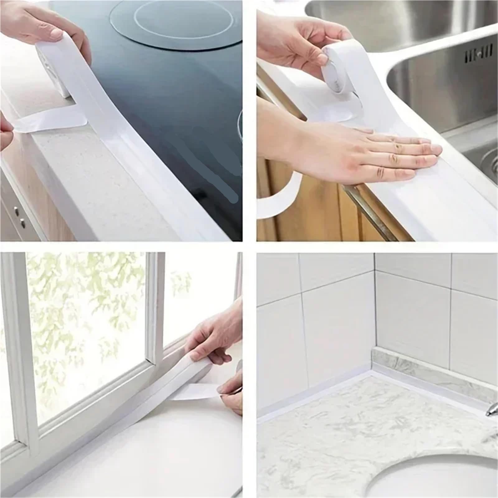 Nastro sigillante, 3 Rotoli di Nastri in PVC for WC da Bagno, for lavello Cucina, sigillante for controsoffitto, Striscia autoadesiva(Brown,2.0M-2.2CM)
