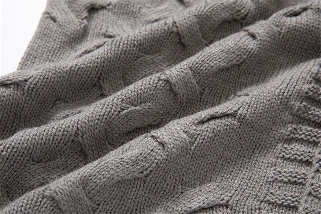 Men's Winter Stylish Thickened Warm Sweater Shawl Collar Double Breasted Knitted Cardigan Coat