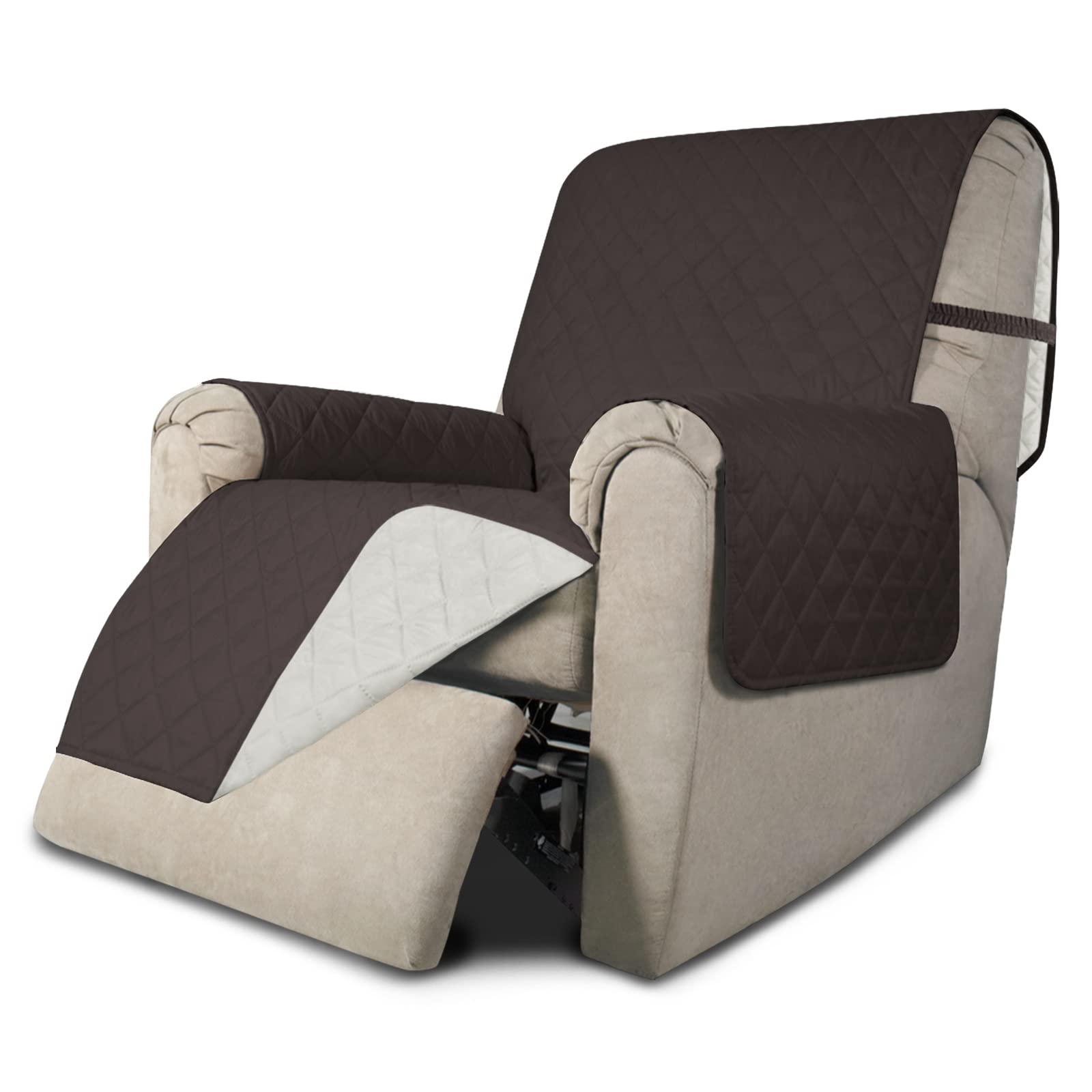 Easy-Going Reversible Couch Cover, Recliner 22 in, Chocolate/Ivory