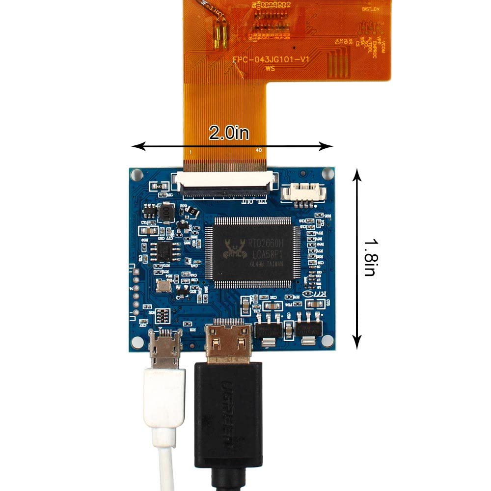 VSDISPLAY 4.3 Zoll 800x480 1000nit IPS LCD Bildschirm und Control Board