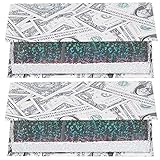 Outdoorm 2 Stück leerer Organizer für falsche Wimpern, rechteckige magnetische Aufbewahrungsbox für künstliche Wimpern (Rechteckige Magnetbox mit grauem, blauem Dollar)