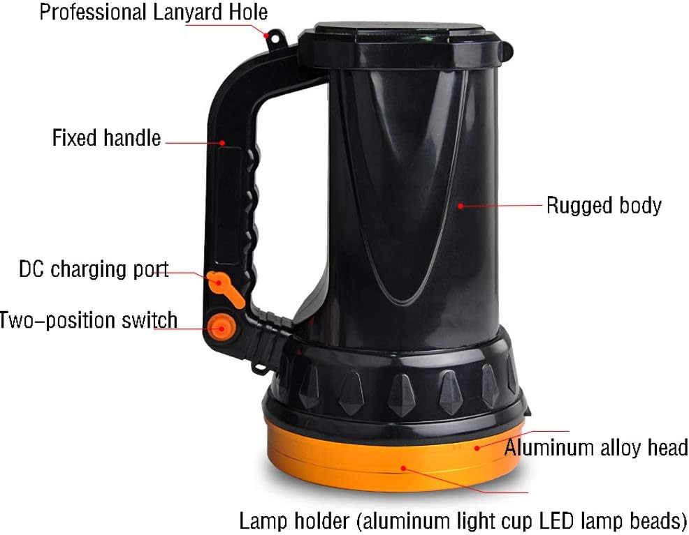Rechargeable Searchlight Dimmable Camping Lights LED Emergency Lights for Tent Lantern/Patio/Garden/Power Failure (Size : 15W (6-10H))