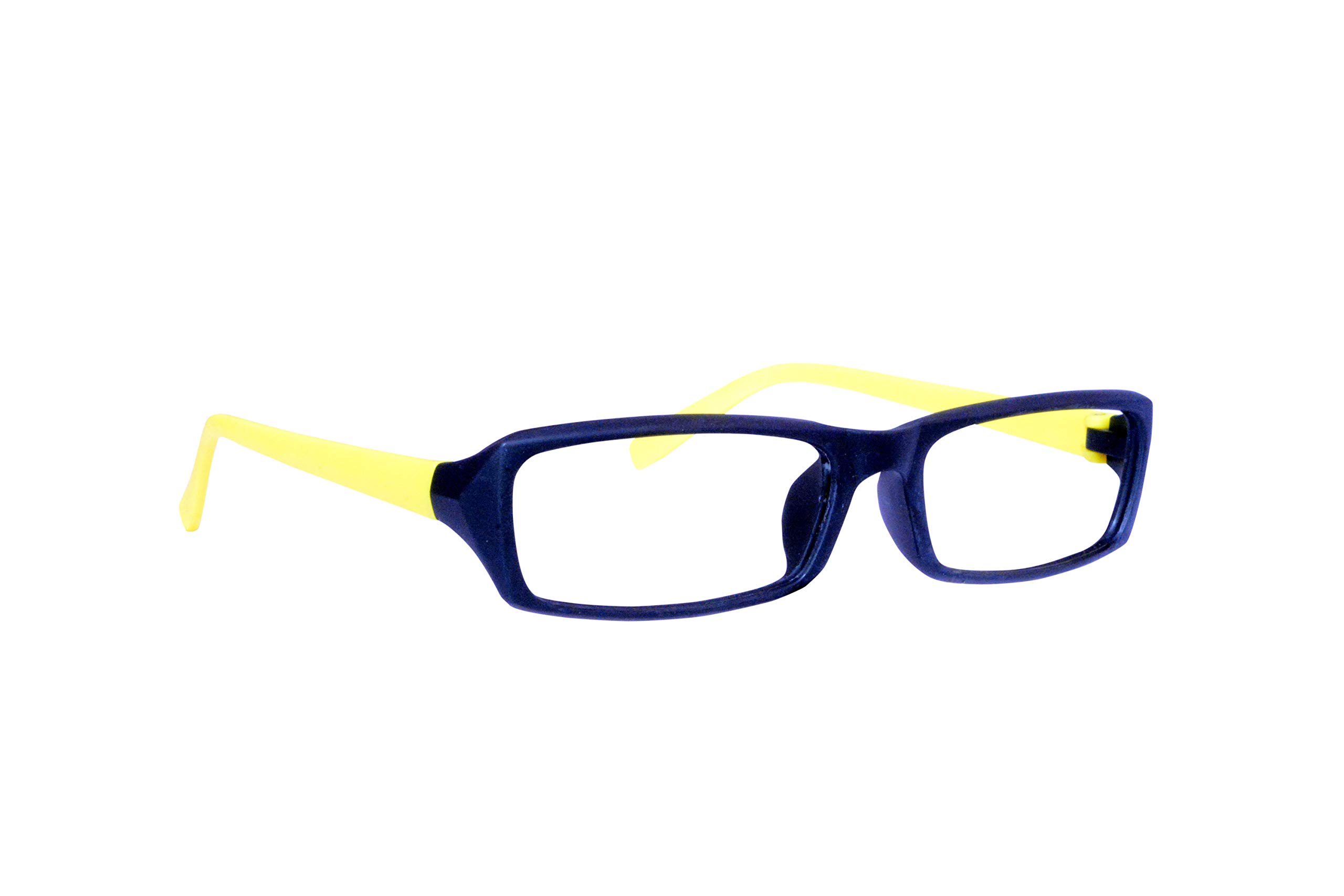 Lensport Eyewear Yellow Black Full Rim Boy's and Girl's Rectangular Spectacle Frame (SKUYB0005|55| Transparent)