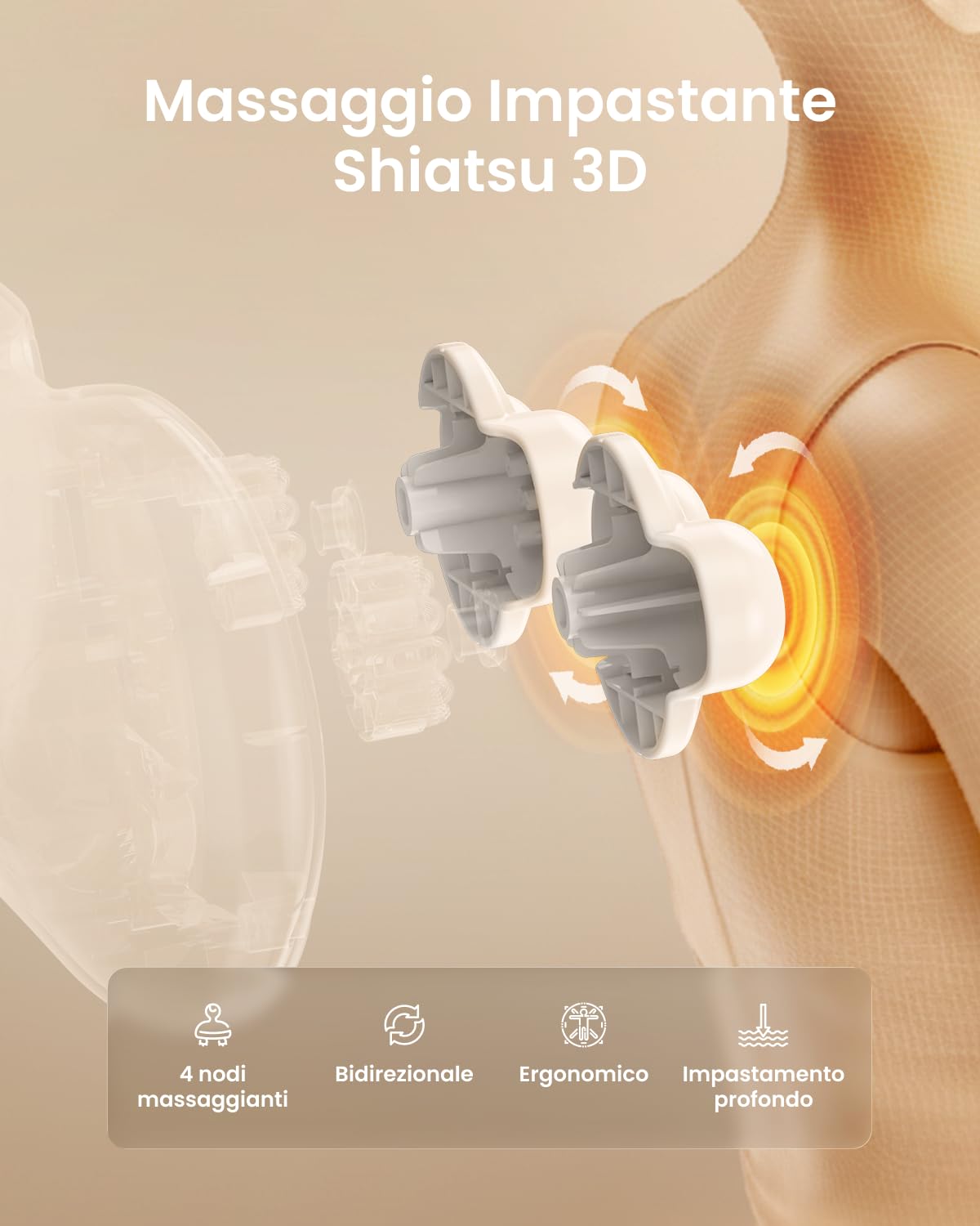 RENPHO Massaggiatore Schiena e Collo, Massaggiatore Cervicale con 3 Velocità, 3D Shiatsu Massaggiatore Cervicale, Cuscino Massaggiante con Riscaldamento, Massaggio Muscolare, Uso a Casa Ufficio