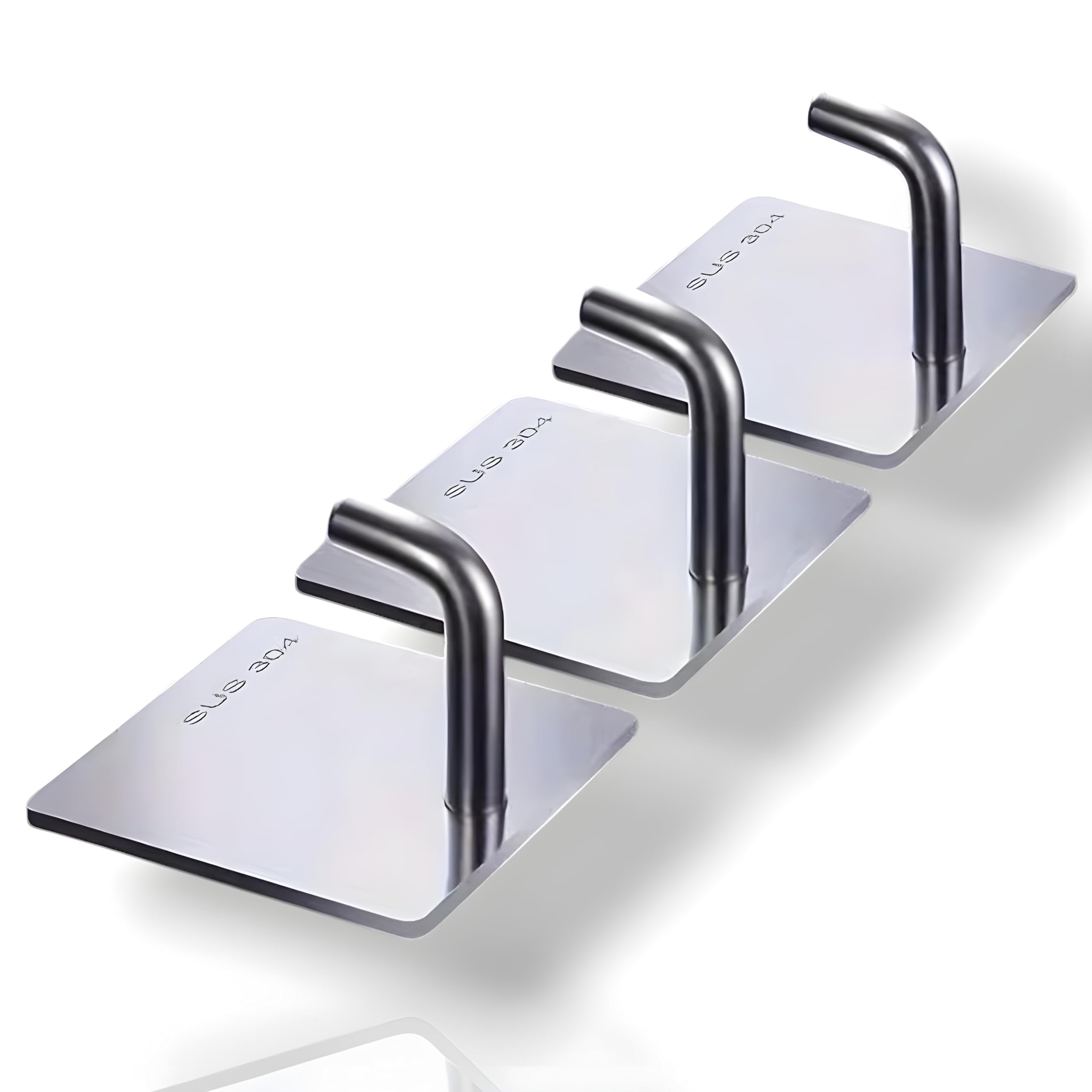 Stainless Steel Wall Hooks - No Drill, Heavy Duty -7 Stainless Steel Wall Hooks - No Drill, Heavy Duty -7