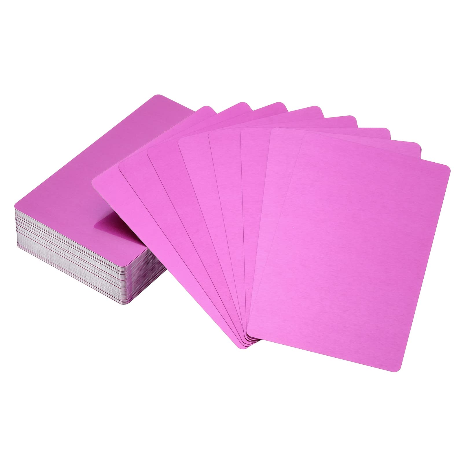 PATIKIL 100 Pack Metal Business Cards Blank, 0.21mm Thick 3.4x2.1 Inch Aluminum Laser Engrave Printable Name Card for Custom DIY, Purple โ image 1