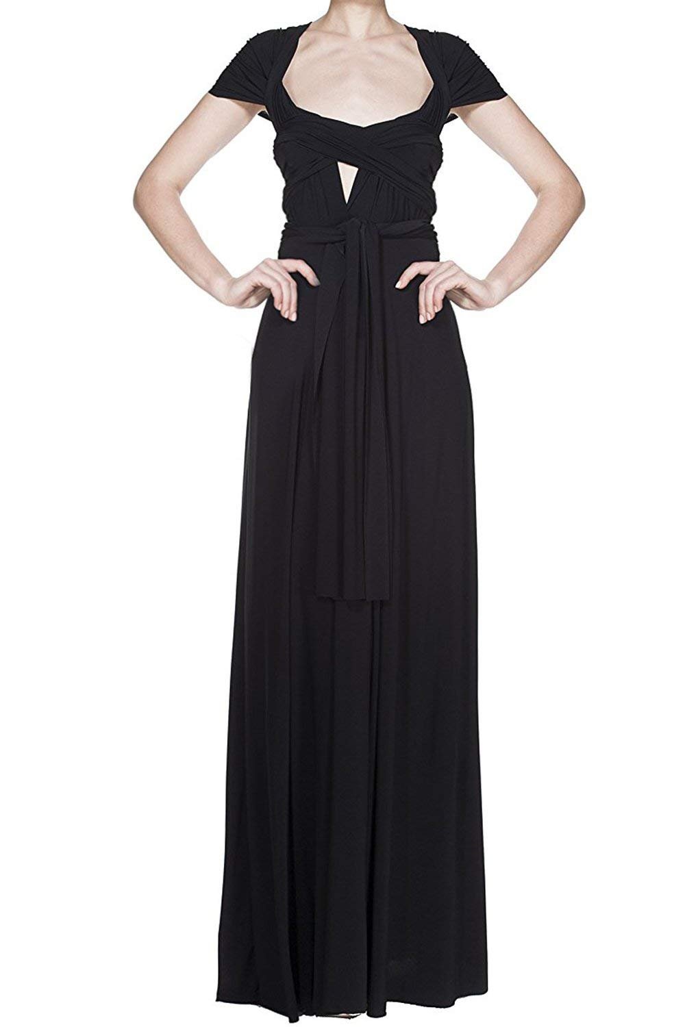 IBTOM CASTLE Vestido Largo sin Tirantes Elegante para Mujer de Fiesta para Boda Ceremonia Maxi Noche la Dama de Honor Transformer/Infinity de Baile Cóctel Piso-Longitud Multi-Way V-Cuello Verano Swing Vestido
