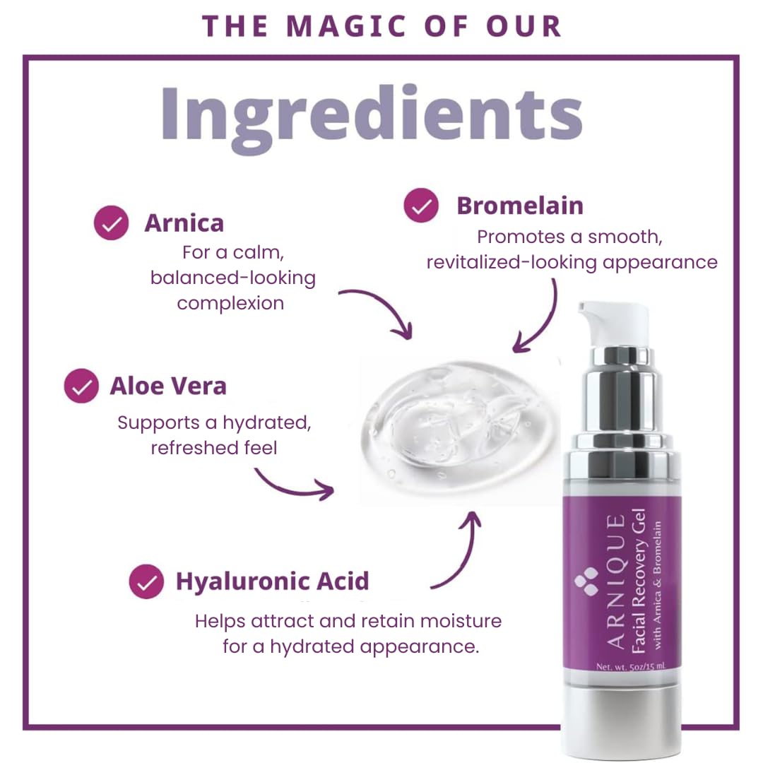 Arnique Arnica Facial Gel with Bromelain, Aloe Vera & Hyaluronic Acid
