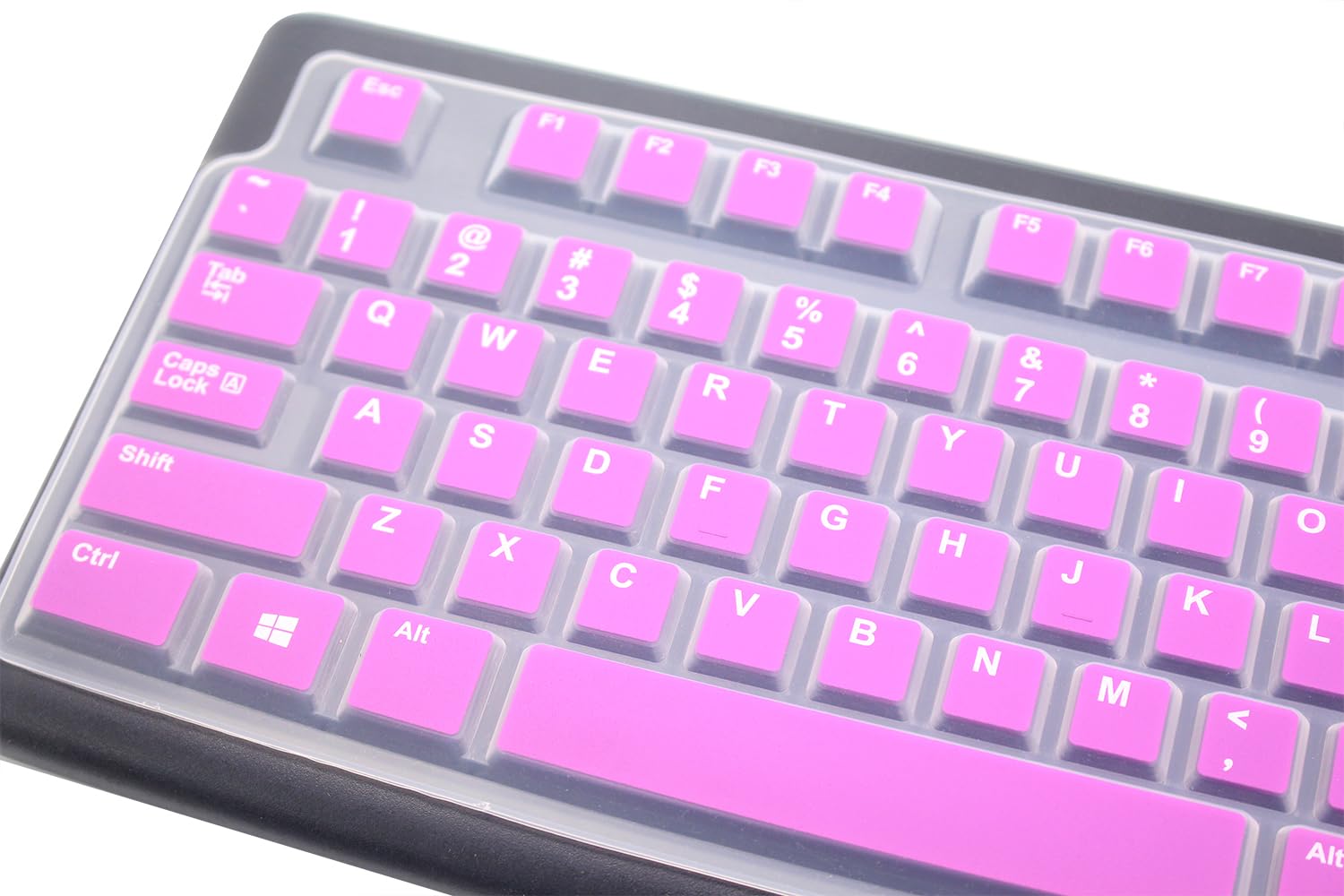 Pellicola protettiva in silicone per tastiera compatibile con Logitech K120 e MK120 full-size con cavo, accessori protettivi per tastiera MK120 e K120 (viola)