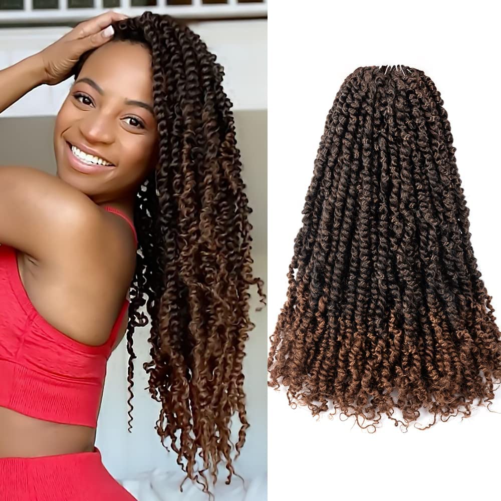Passion Twist Hair Pretwisted Passion Twist Crochet Hair 18 pulgadas 8 paquetes Prelooped Crochet Hair YDDM Crochet Passion Twist Hair Prelooped Crochet Hair Extension (18 pulgadas, 1B/30#)
